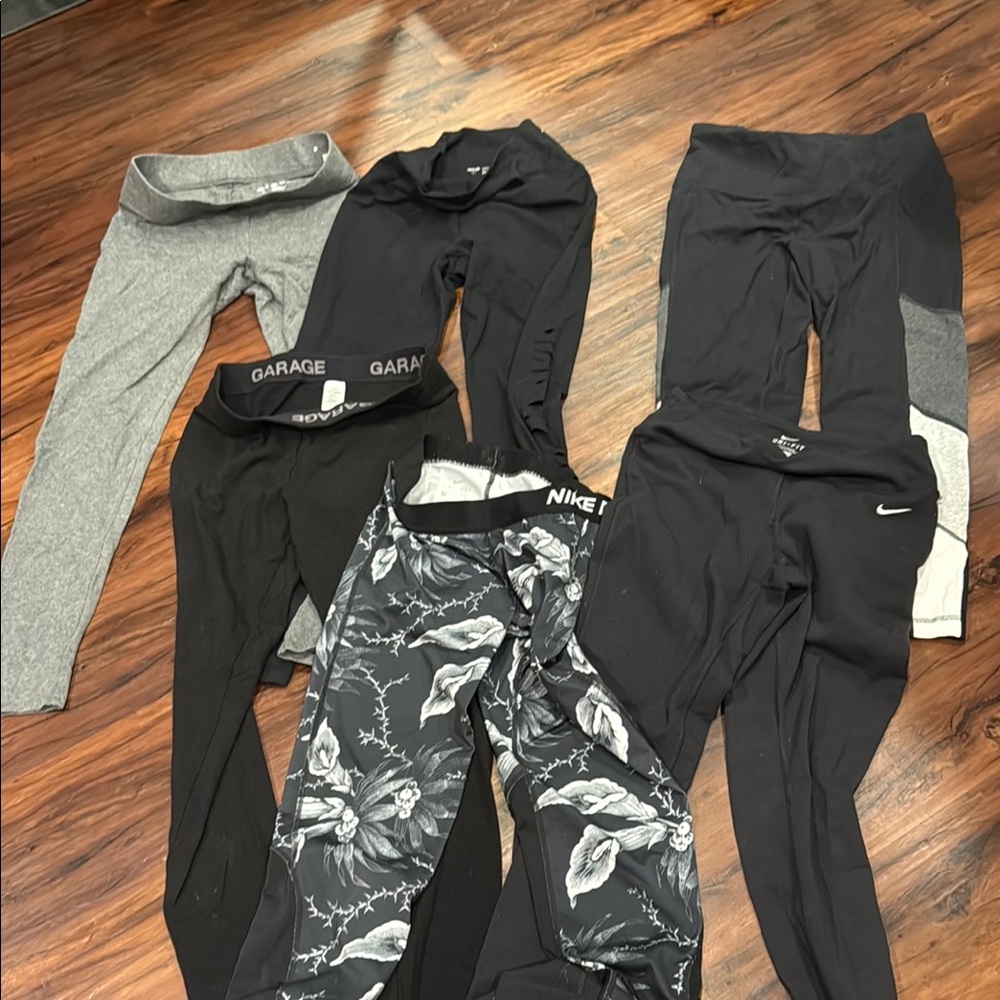 Nike Black and Gray Leggings with Camo Print